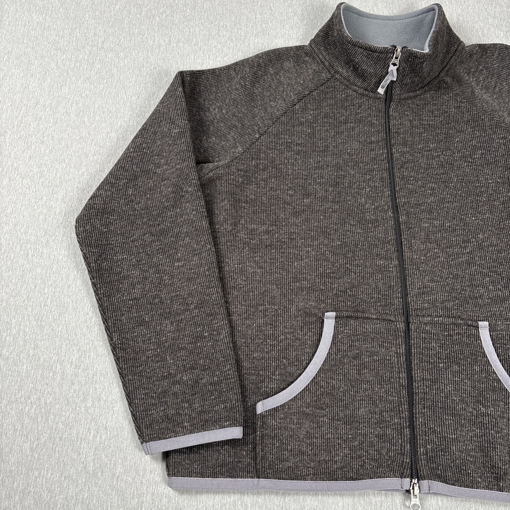 The North Face Ribbed Fleece Full Zip Up Jacket Women's - Size XL - Dark Gray - Picture 2 of 16